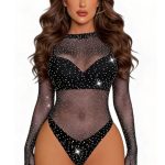 κορμάκι με μανίκια και strass